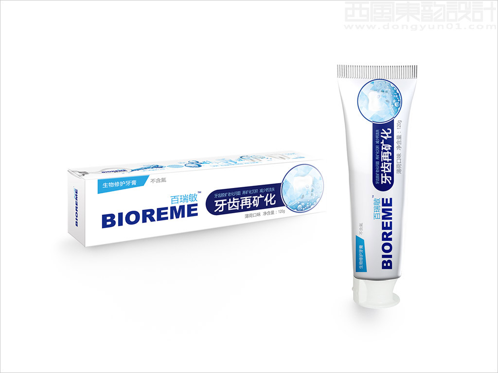 BIOREME百瑞敏成人生物修護(hù)牙膏包裝設(shè)計圖片