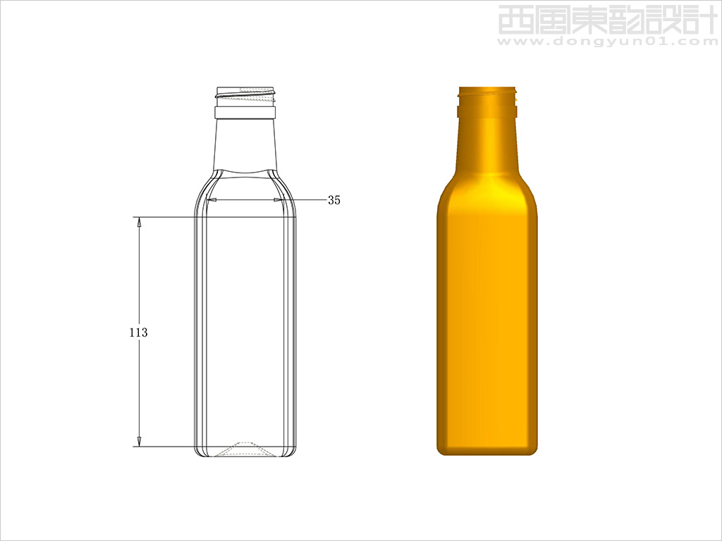 張家口市鹿源營養(yǎng)油脂有限公司200毫升亞麻籽油瓶型設(shè)計圖