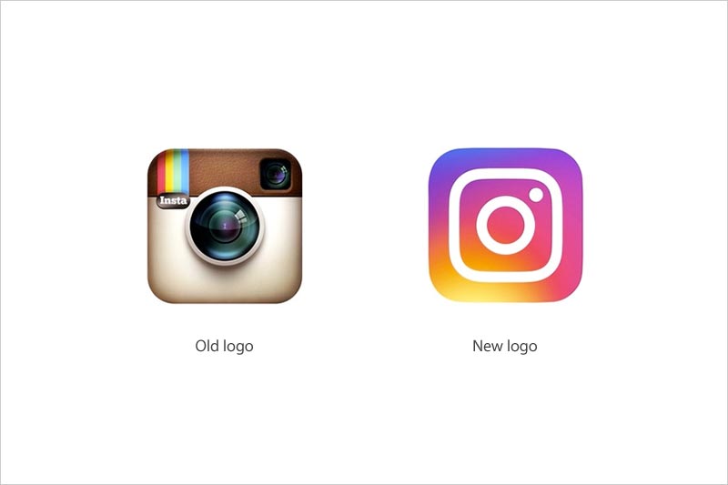 Instagram 新舊標志設(shè)計對比圖