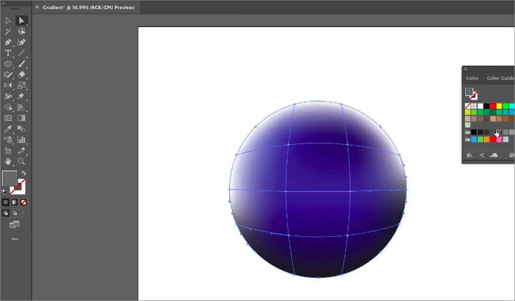 ADOBE ILLUSTRATOR設(shè)計軟件中漸變網(wǎng)格工具的使用圖文教程第4步：為對象添加顏色