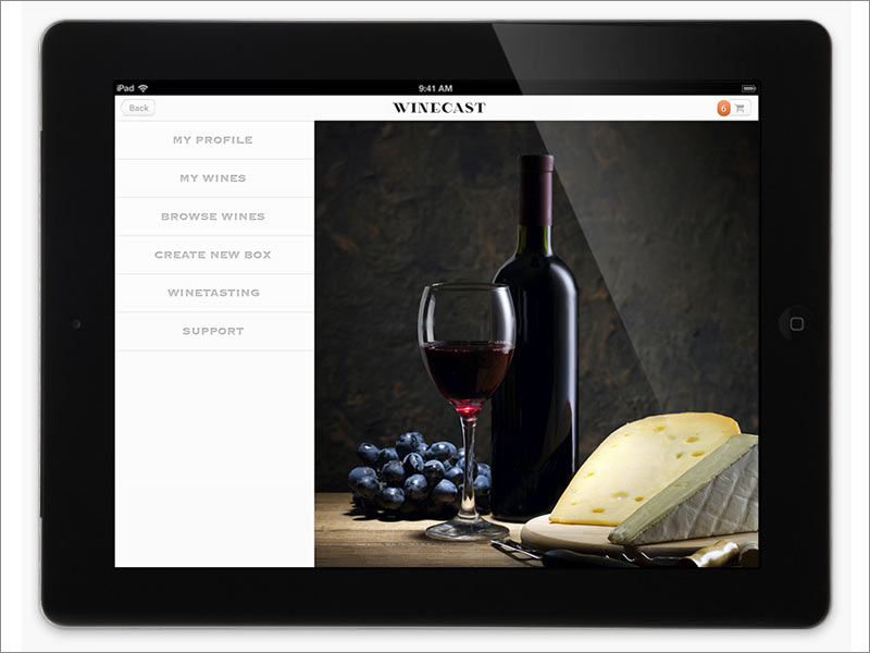 荷蘭在線品酒品牌Winecast ipad端網(wǎng)站首頁設計