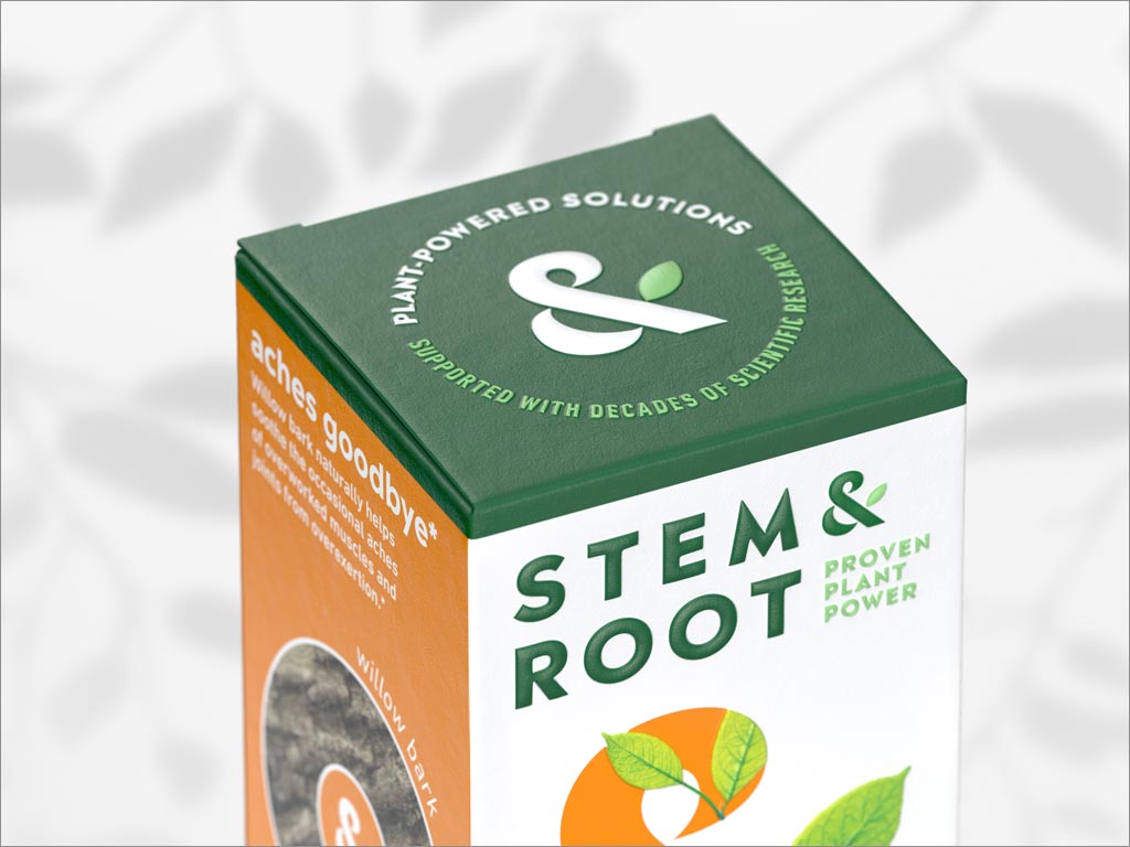 Stem＆Root天然保健品包裝設計之局部特寫