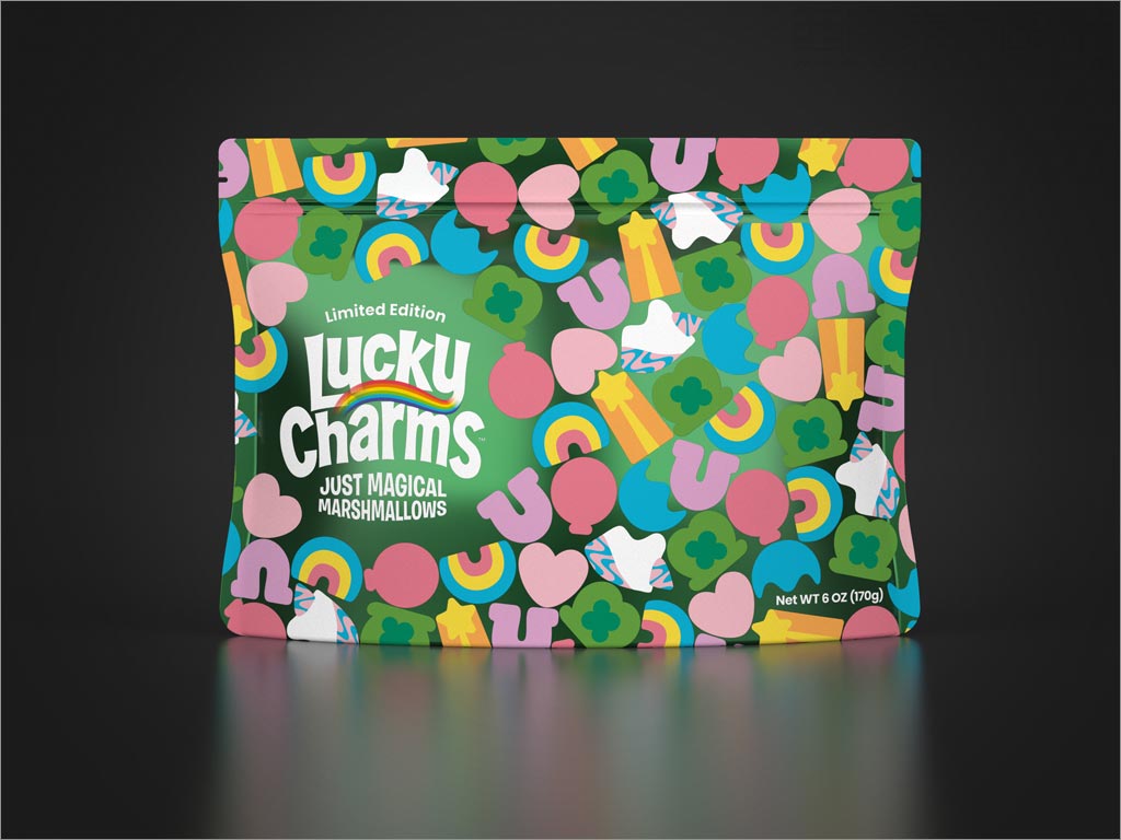 美國(guó)Lucky Charms Just Magical棉花糖包裝設(shè)計(jì)之正面展示