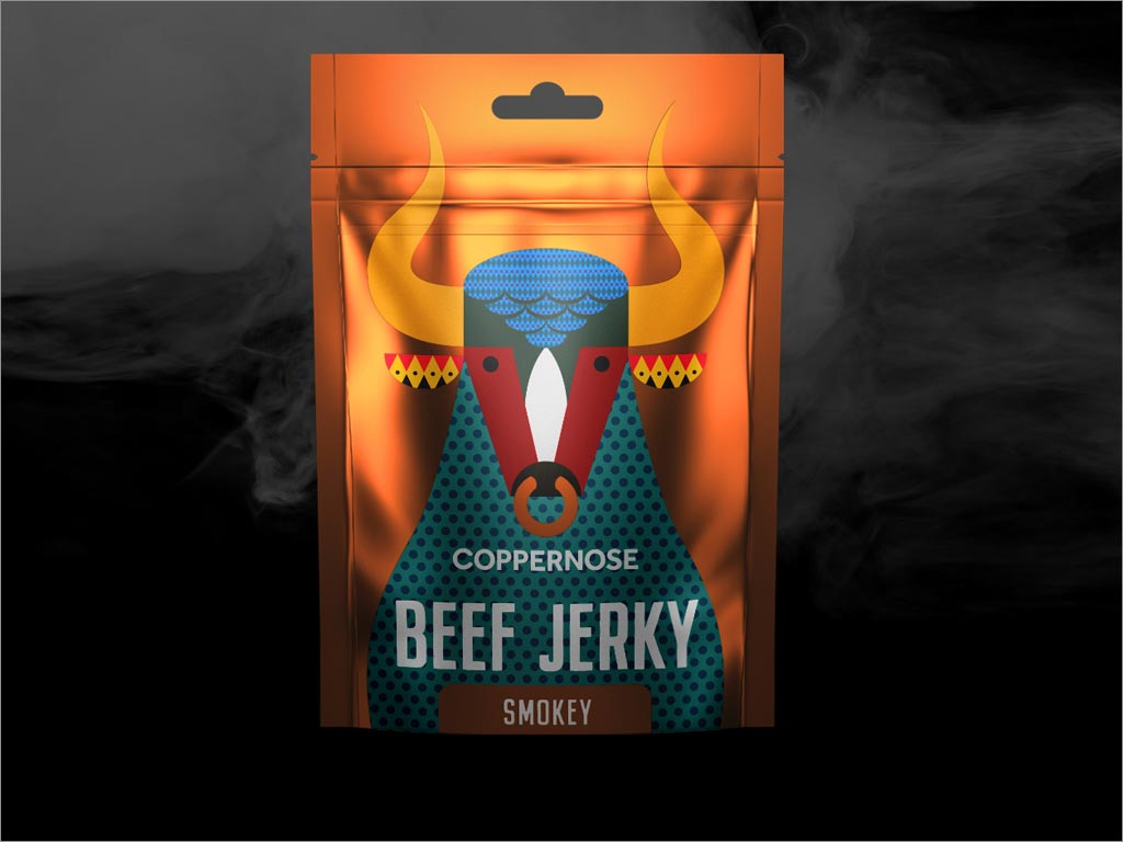 英國Coppernose beef Jerky煙熏味牛肉干休閑食品包裝設(shè)計(jì)