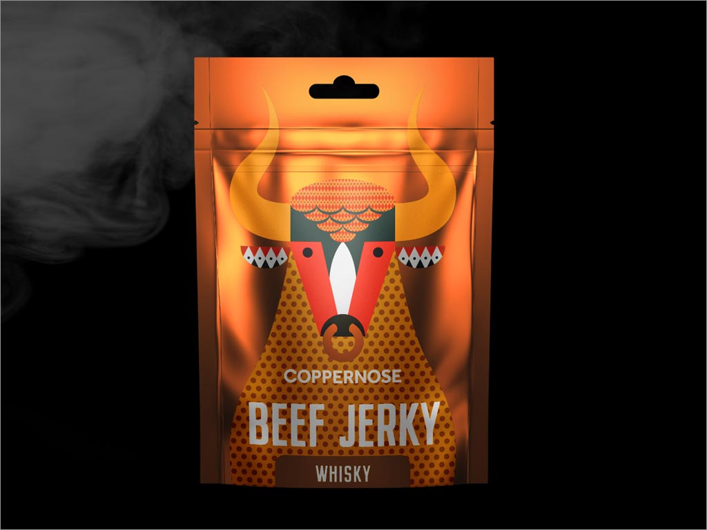 英國Coppernose beef Jerky威士忌味牛肉干休閑食品包裝設(shè)計(jì)