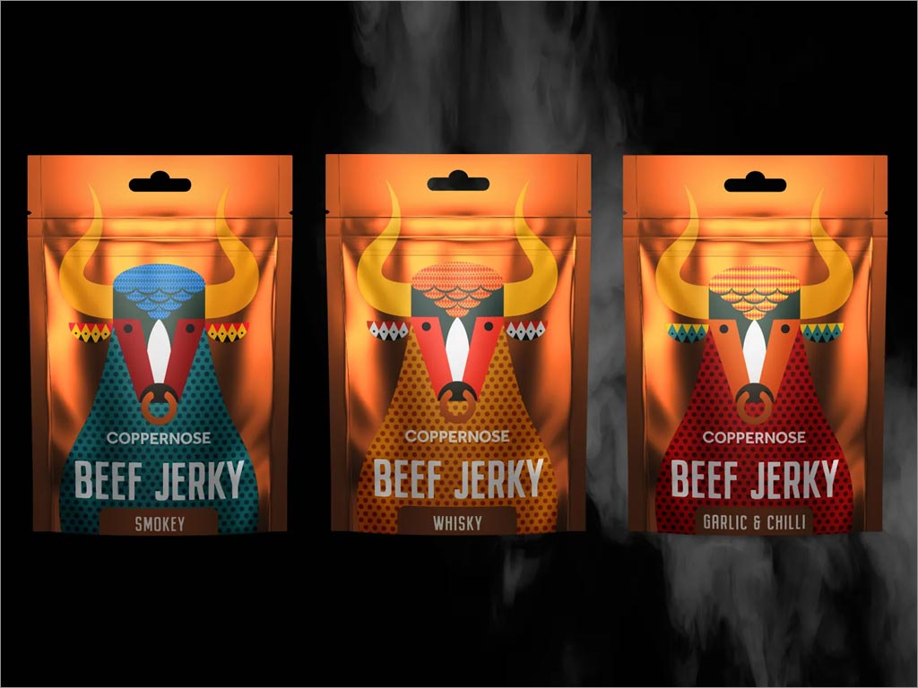 英國Coppernose beef Jerky系列牛肉干休閑食品包裝設(shè)計(jì)