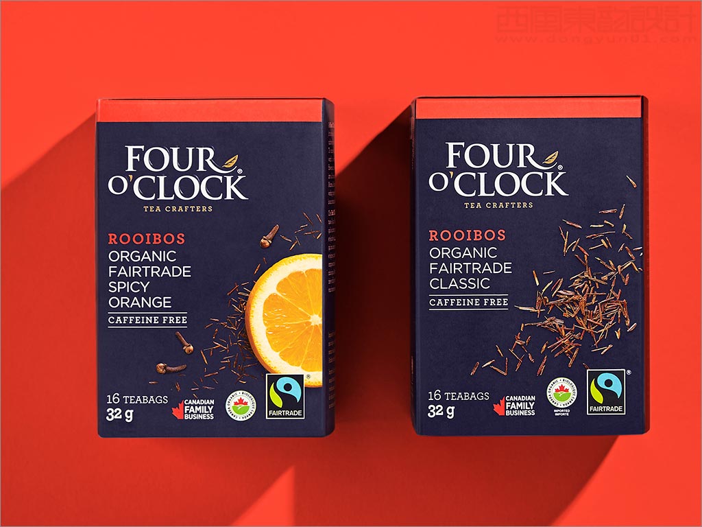 加拿大Four O'Clock有機(jī)茶飲品包裝盒設(shè)計