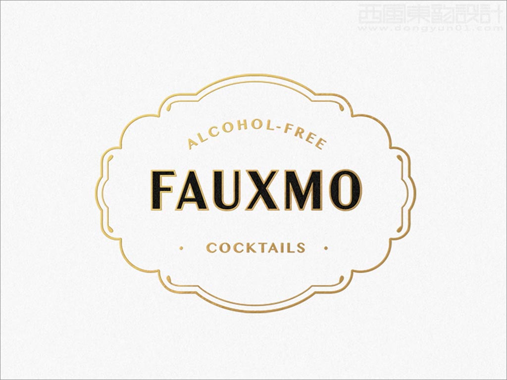 時(shí)尚的FAUXMO無(wú)酒精雞尾酒logo設(shè)計(jì)