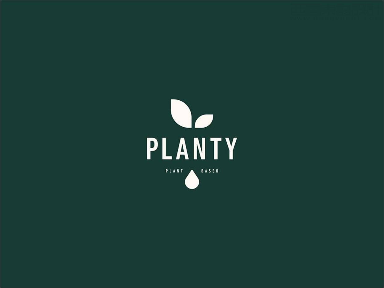 Planty有機植物奶logo設(shè)計