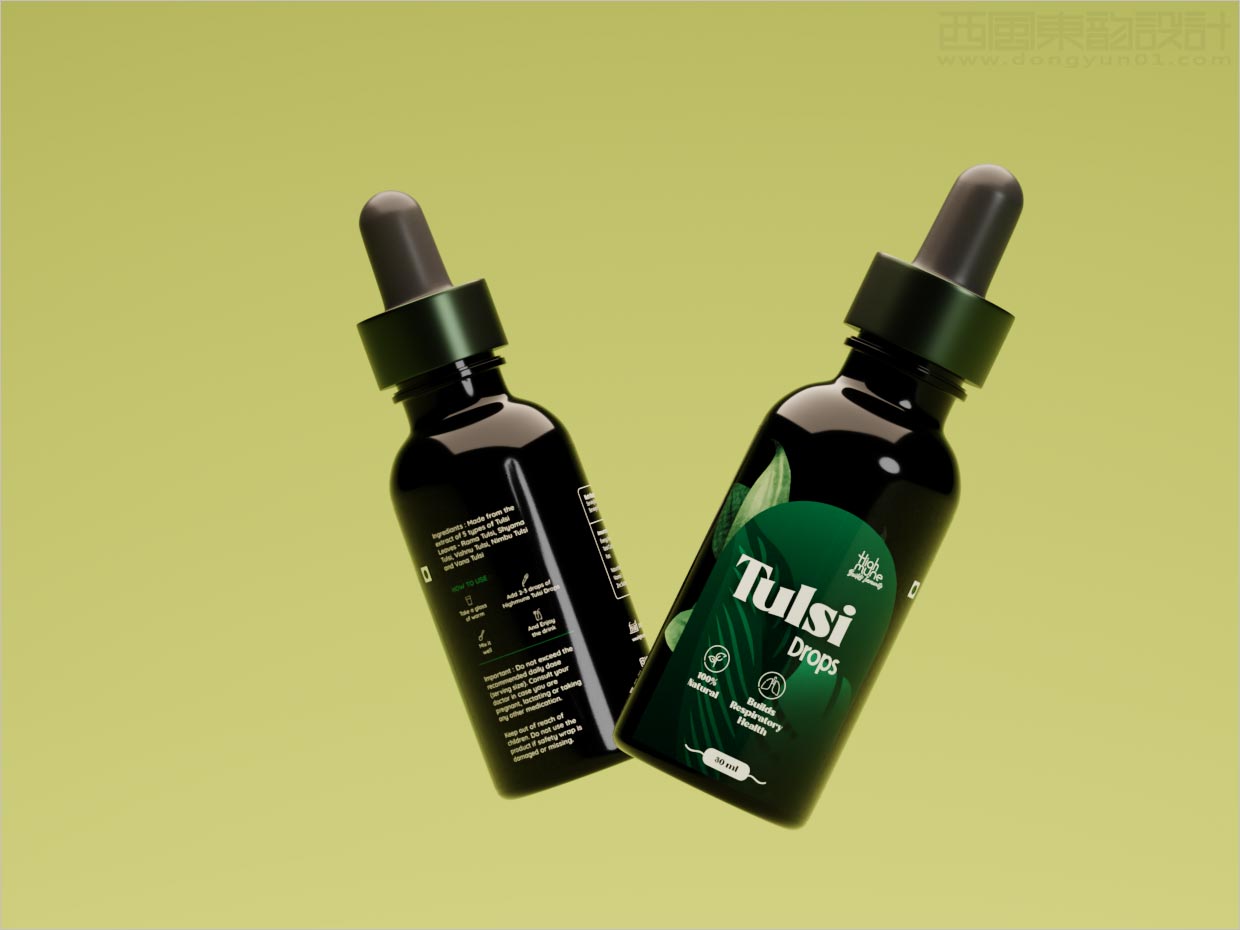 印度Highmune Tulsi Drops 改善呼吸系統(tǒng)健康保健品包裝設(shè)計