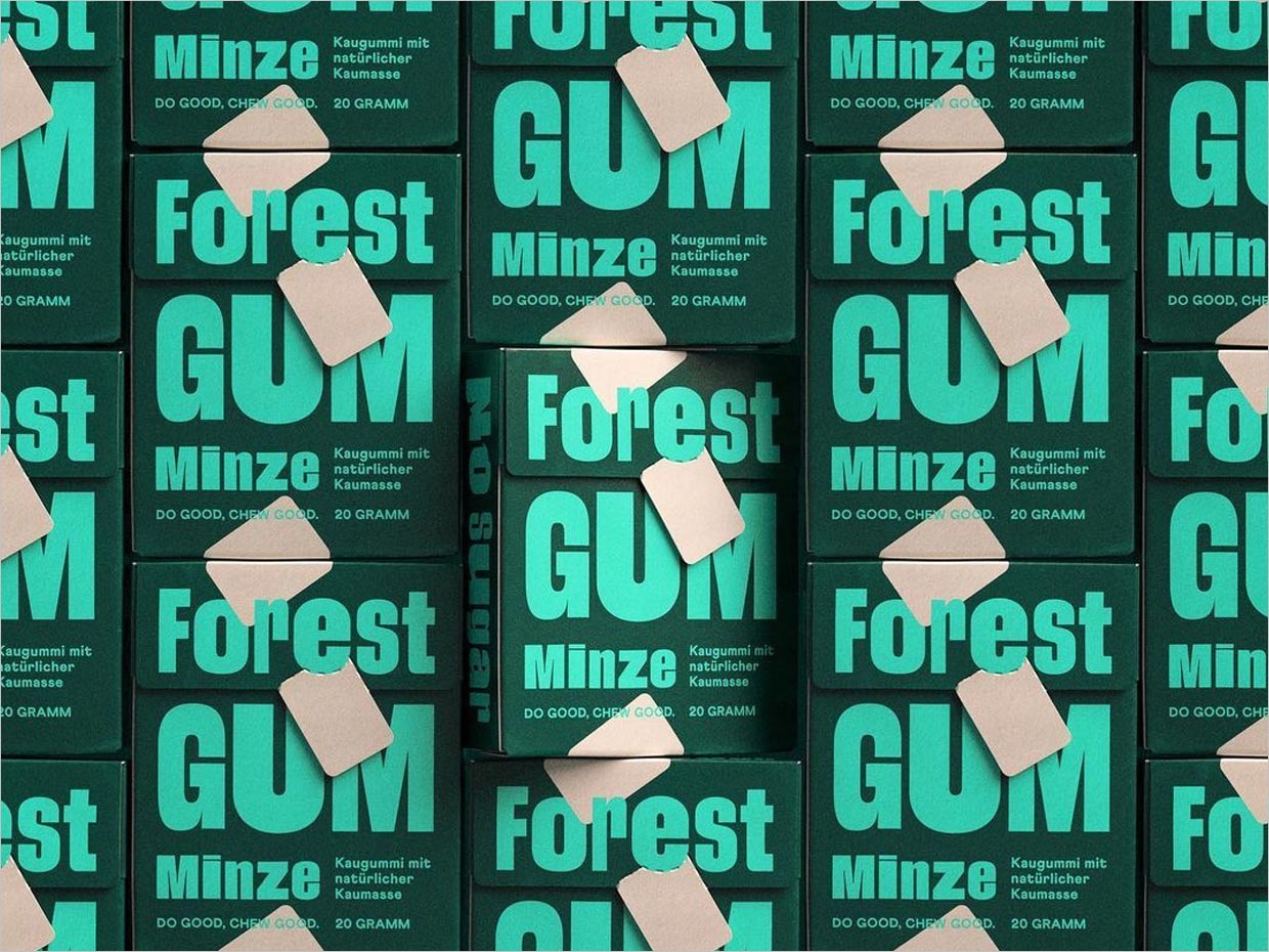 德國Forest Gum天然口香糖包裝設計之實物照片