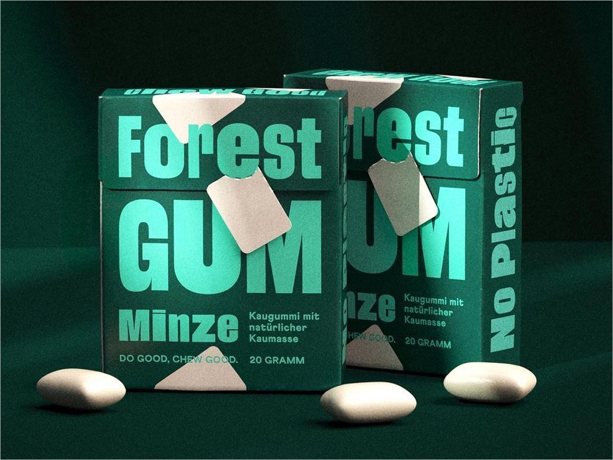 德國Forest Gum天然口香糖包裝設計之實物照片