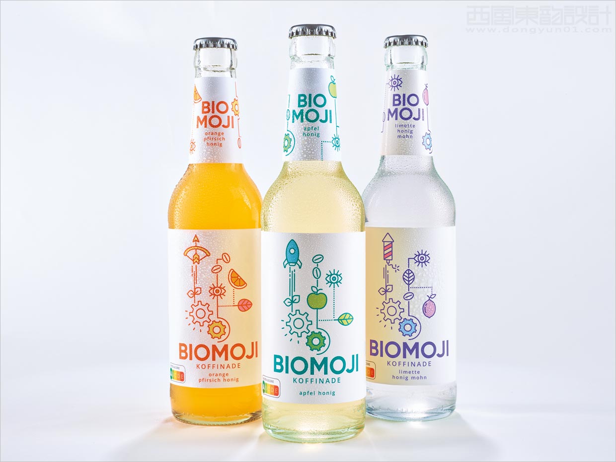 德國BIOMOJI功能性有機(jī)能量飲料瓶貼包裝設(shè)計